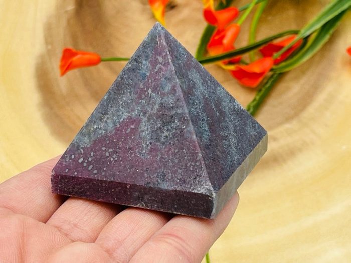 Ruby Kyanite Crystal Pyramid | Ruby Kyanite Reiki Pointer | Healing Crystal | Metaphysical Chakra Crystal Pyramid | 2 inch