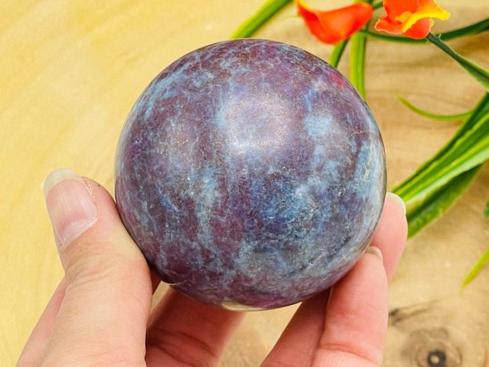 Ruby Kyanite Sphere | Ruby in Kyanite Stone | Ruby Kyanite Gemstone Reiki Sphere | Stress Reliever | Healing Chakra | 2"- 2.5" (50 - 60 mm)