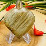 Cat Eyes Heart Stone | Cat's Eye Heart | Cats Eye Massage Stone | Meditation & Healing Crystal | Stress Reliever