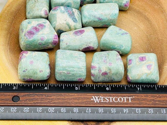 Ruby Fuchsite Tumbled Stones | Pocket Polished Gemstones | Ruby in Fuchsite Healing Tumbled Crystals | Chakra Tumbled Rocks | Reiki Stone