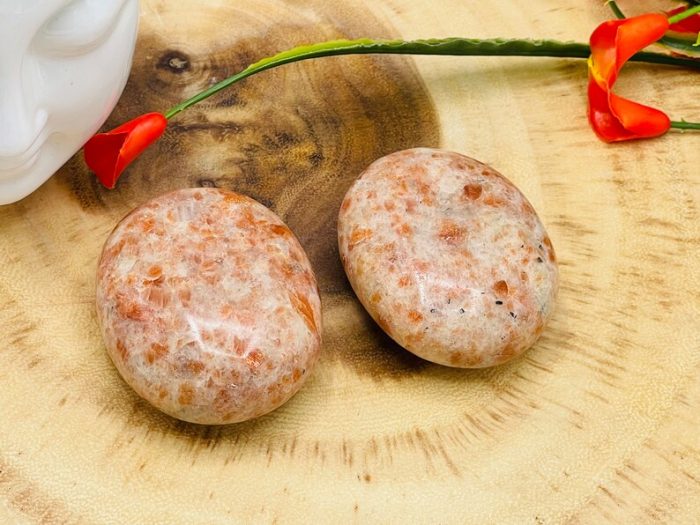 Sunstone Palm Stone | Sunstone Pocket Stone | Base and Sacral Chakras | Cleansing & Balance | Metaphysical Crystal | Stone of Joy