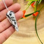 Rainbow Moonstone Pendulum With Silver Plated Chain | Point Pendulum | Healing Dowsing Energy Balancing | Faceted