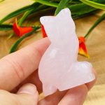 Rose Pink Mangano Fluorescent Calcite Owl Figurine | Pink Calcite Crystal Owl | Metaphysical | Healing Crystal | Sacred Animal | 2 inch