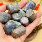 Ruby Kyanite Tumbled Stones | Pocket Polished Gemstones | Ruby in Kyanite Healing Tumbled Crystals | Chakra Tumbled Stone | Reiki Stone