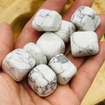 Howlite Tumbled Stones | Pocket Polished Gemstones | Howlite Healing Tumbled Crystals | Chakra Tumbled Rocks | Reiki Stone