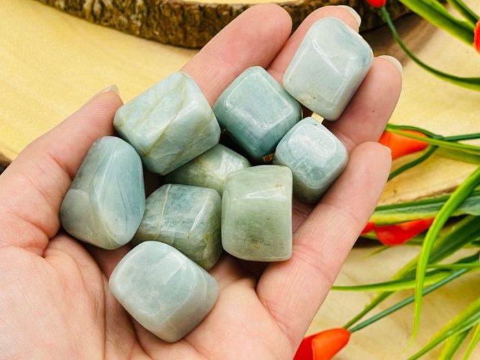 Aquamarine Tumbled Stone | Tumbled Crystals | Aquamarine Polished Chakra Gemstones | Healing Crystals & Stones | Meditation | Reiki