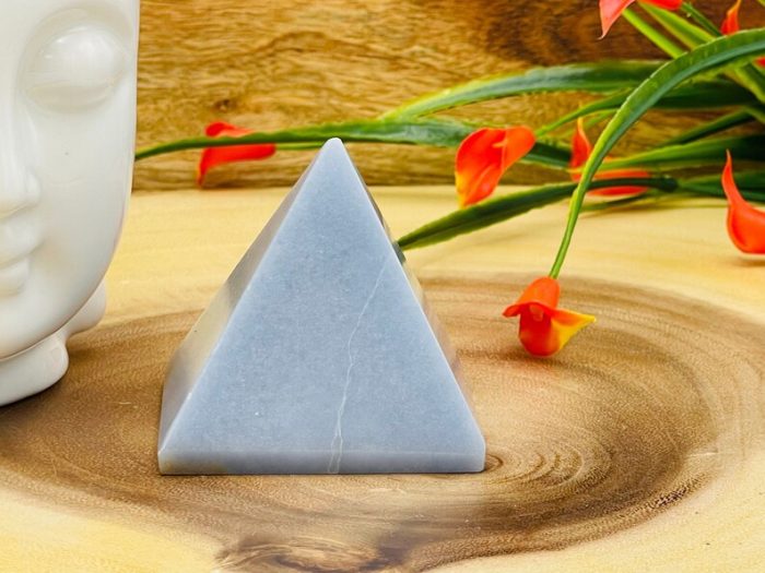 Angelite Crystal Pyramid | Healing Crystal | Reiki Stone | Angelite Pointer | Metaphysical | Crystal Grid | Blue Angelite Reiki Crystal