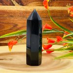 4" Black Obsidian Pointer | Black Obsidian Tower | Obsidian Crystal Point | Reiki Tool | Healing Crystal | Stress Reliever | Crystal Tower