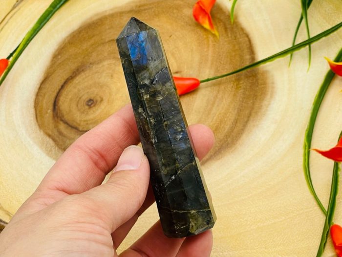 Labradorite Obelisk | Labradorite Tower | Labradorite Crystal Point | Reiki Tool | Healing Crystal | Stress Reliever Crystal Tower | 4" - 5"