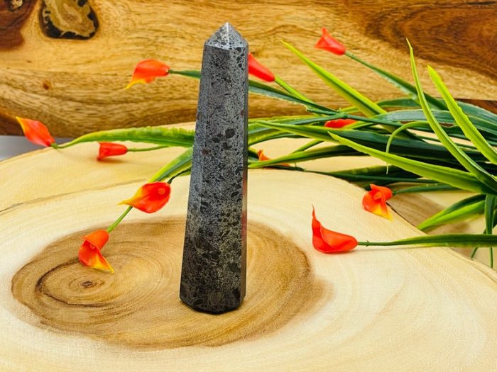 Hematite Obelisk | Hematite Tower | Hematite Crystal Point | Reiki Tool | Healing Crystal | Stress Reliever | Crystal Tower | 4"