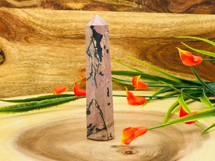 Rhodonite Obelisk | Rhodonite Tower | Rhodonite Crystal Point | Reiki Tool | Healing Crystal | Stress Reliever | Crystal Tower | 4"