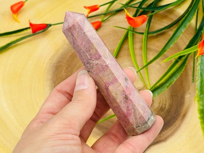 Rhodonite Obelisk | Rhodonite Tower | Rhodonite Crystal Point | Reiki Tool | Healing Crystal | Stress Reliever | Crystal Tower | 4"