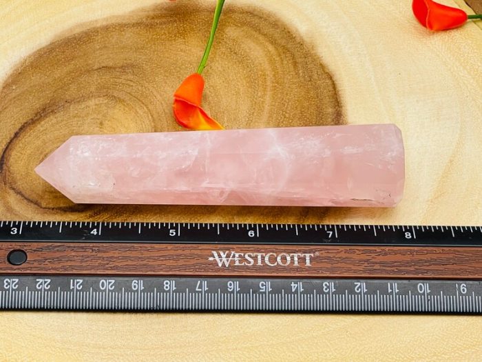 Rose Quartz Obelisk | Rose Quartz Tower | Rose Quartz Crystal Point | Reiki Tool | Healing Crystal | Stress Reliever | Crystal Tower | 4"