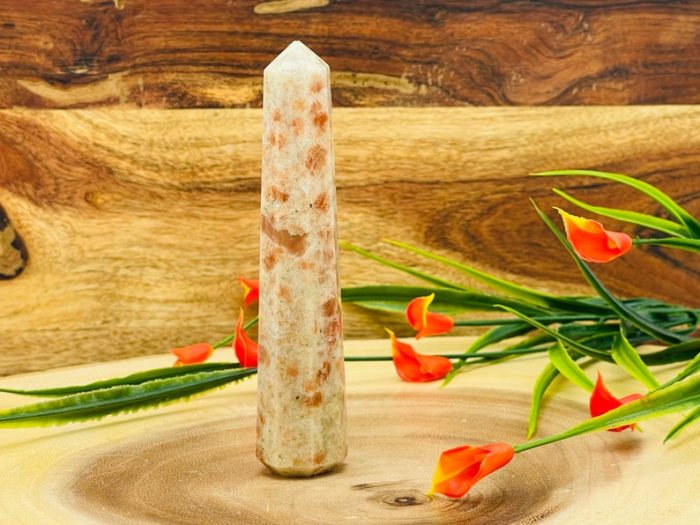 Sunstone Obelisk | Sunstone Tower | Sunstone Crystal Point | Reiki Tool | Healing Crystal | Stress Reliever | Crystal Tower | 4"