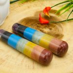 7 Chakra Bonded Healing Wand | Polished Stones | Chakra Healing Crystal Wand | Reiki Stone | Massage Wand | Metaphysical | 4 inch