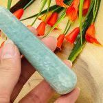 Amazonite Massage Wand | Crystal Healing Wand | Soothing & Calming Massage | Spa Massage Wand | Stress Reliever | Heart and Throat Chakras