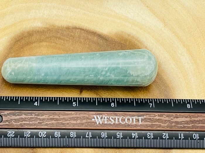 Amazonite Massage Wand | Crystal Healing Wand | Soothing & Calming Massage | Spa Massage Wand | Stress Reliever | Heart and Throat Chakras