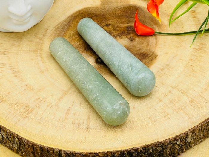 Green Aventurine Massage Wand | Crystal Wand | Soothing & Calming Massage | Spa Massage Wand | Stress Reliever | Healing Tool | Reiki | 4"