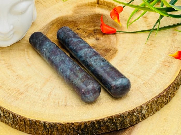 Ruby Kyanite Massage Wand | Crystal Healing Wand | Soothing & Calming Spa Massage Wand | Stress Reliever | Healing Tool | Root Chakra | 4"