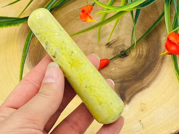 Serpentine Massage Wand | Crystal Healing Wand | Soothing & Calming Massage | Spa Massage | Stress Reliever | Serpentine Healing Tool | 4"