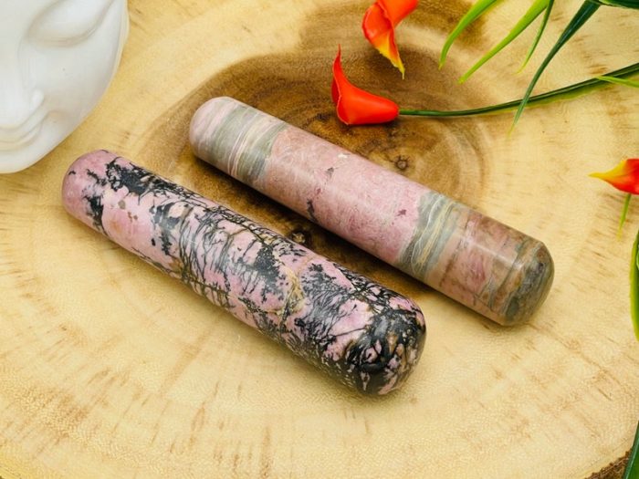 Rhodonite Massage Wand | Rhodonite Crystal Wand | Stone Of Compassion | Cleansing & Balance | Metaphysical | Massage Roller | Hand Polished