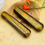 Tiger Eye Massage Wand | Tiger Eye Crystal Wand | Good Luck Charm Stone | Stone of Protection | Metaphysical Healing Tool | Reiki | 4 inch
