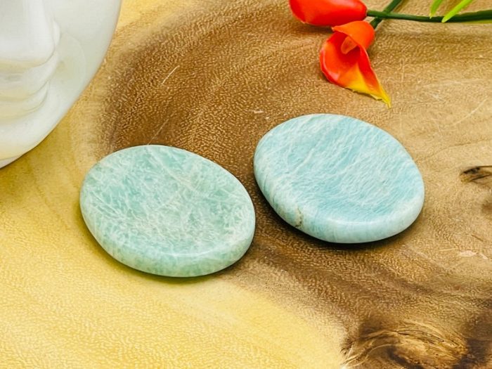 Amazonite Worry Stone | Crystal Healing Worry Stone | Amazonite Pocket Stone | Worry Massage Tool | Stress Reliever | Heart & Throat Chakra