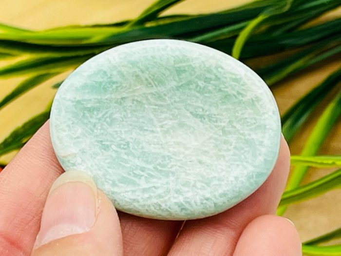 Amazonite Worry Stone | Crystal Healing Worry Stone | Amazonite Pocket Stone | Worry Massage Tool | Stress Reliever | Heart & Throat Chakra