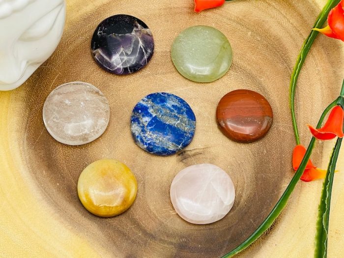 7 Chakra Round Palm Stone Set | 7 Chakra Polished Smooth Stones | 7 Chakra Healing Crystals | Reiki Chakra Gift Set