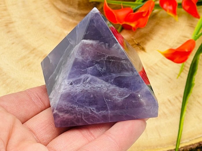 Fluorite Pyramid | Crystal Pyramid | Fluorite Gemstone Pyramid | Healing Crystal & Stone | Stone of Protection | Chakra Stone | 2"