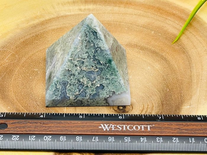 Moss Agate Pyramid | Moss Agate Crystal Pyramid | Chakra Stone | Cleansing & Balance | Metaphysical | Massage Stone | Moss Agate Pointer