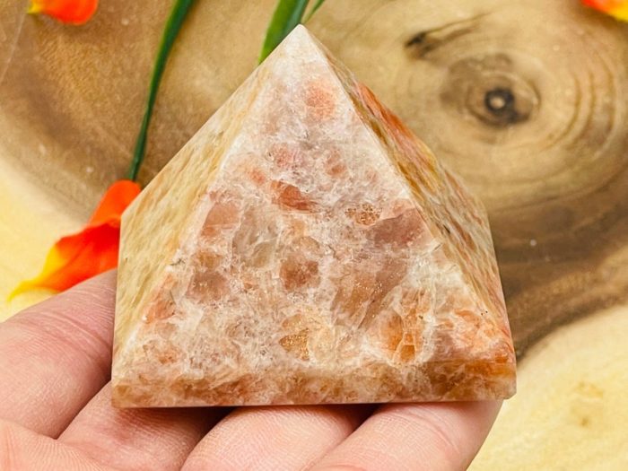 Sunstone Pyramid | Sunstone Crystal Pyramid | Chakra Stone | Cleansing & Balance | Metaphysical | Massage Stone | Sunstone Pointer