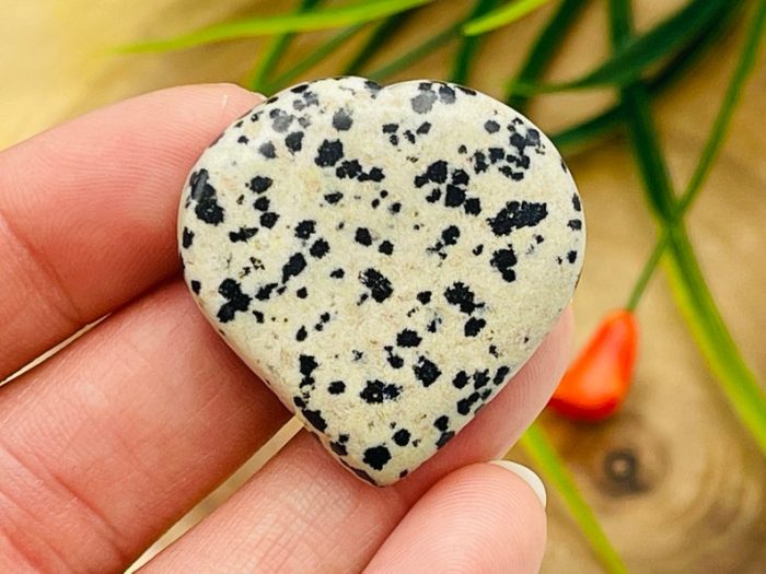 Dalmatian Jasper Heart | Dalmatian Jasper Crystal Heart | Cleansing & Balance | Metaphysical | Massage Stone