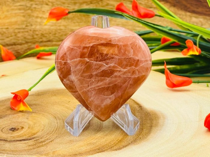 Red Aventurine Heart Stones | Red Aventurine Crystal Heart | Healing Stone | Stone of Intelligence & Creativity | Chakra Stone