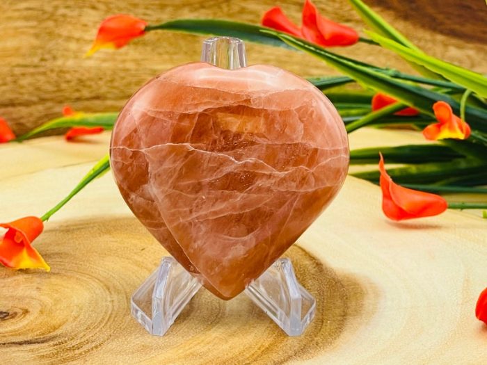 Red Aventurine Heart Stones | Red Aventurine Crystal Heart | Healing Stone | Stone of Intelligence & Creativity | Chakra Stone