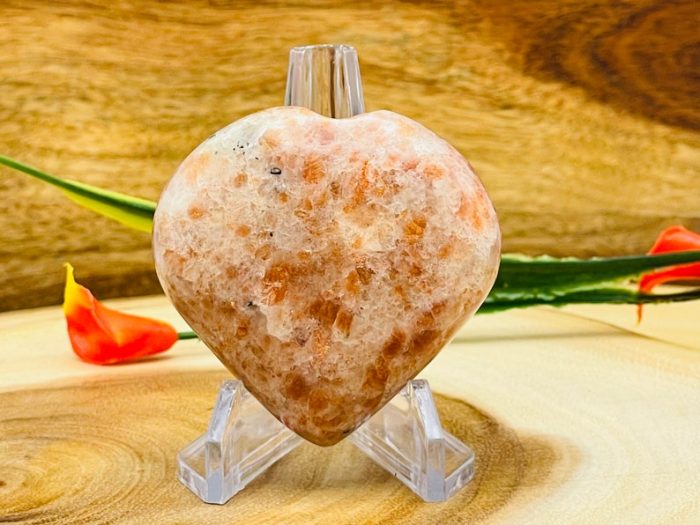 Sunstone Heart Stones | Sunstone Crystal Heart | Healing Stone | Stone of Intelligence & Creativity | Chakra Reiki Healing Pocket Stone