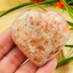 Sunstone Heart Stones | Sunstone Crystal Heart | Healing Stone | Stone of Intelligence & Creativity | Chakra Reiki Healing Pocket Stone