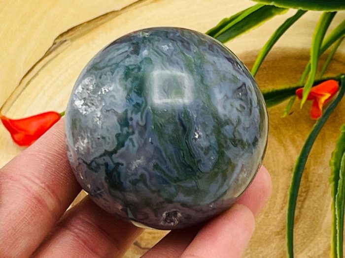 Moss Agate Sphere | Moss Agate Crystal Ball | Crystal Chakra Reiki Sphere | Cleansing & Balance | Meditation