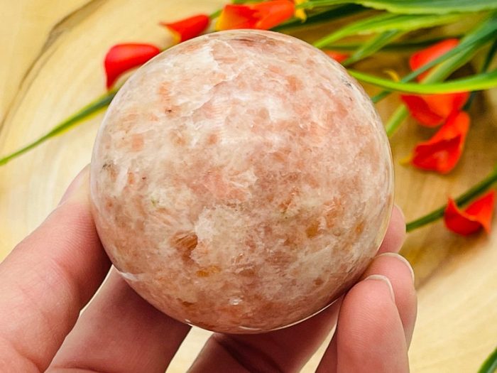 Sunstone Sphere | Sunstone Crystal Ball | Crystal Chakra Reiki Sphere | Cleansing & Balance | Meditation