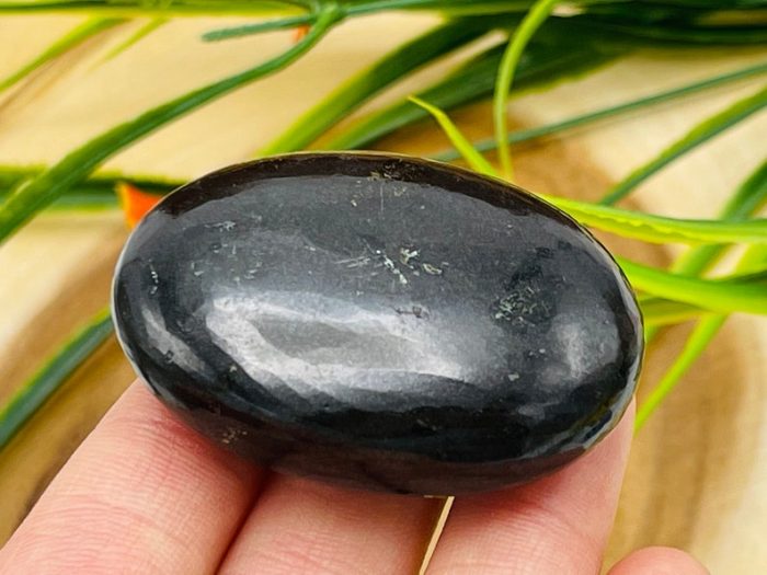 Black Tourmaline Palm Stone | Tourmaline Crystal Stone | Pocket Palm Stone | Metaphysical Healing Chakra Stone | Reiki Crystal