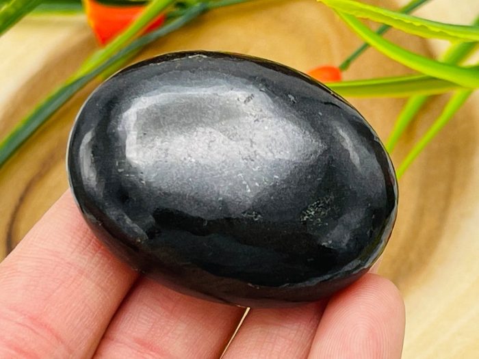 Black Tourmaline Palm Stone | Tourmaline Crystal Stone | Pocket Palm Stone | Metaphysical Healing Chakra Stone | Reiki Crystal