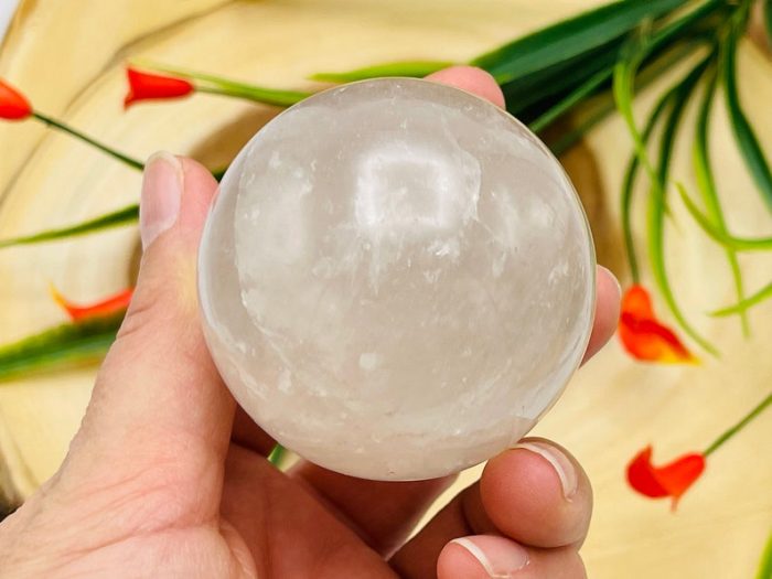 Clear Quartz Sphere | Crystal Clear Healing Ball | Massage Ball | Spa Massage Tool | Stress Reliever | Stone of Power | Crown Chakra Crystal