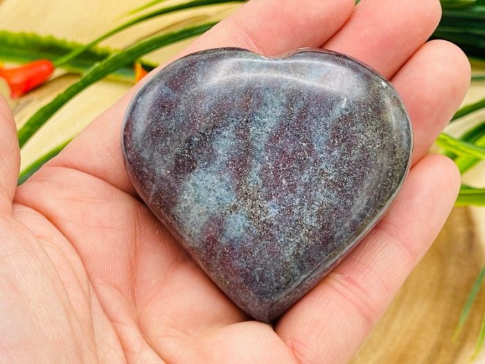 Ruby Kyanite Heart Stone | Ruby in Kyanite Stone | Ruby Kyanite Crystal | Pocket Gemstone | Stress Reliever Reiki Crystal | Healing Chakra