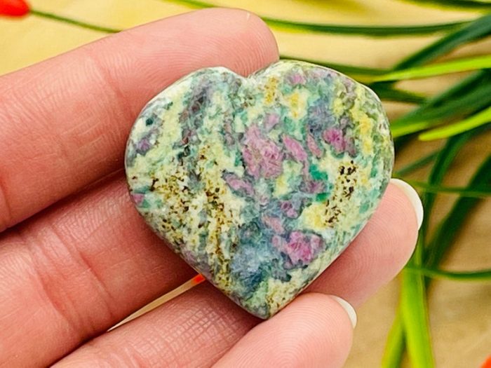 Ruby Fuchsite Heart | Ruby in Fuchsite Crystal Heart | Healing Heart | Metaphysical Stone | Meditation | Home Decor | 1.5 Inch