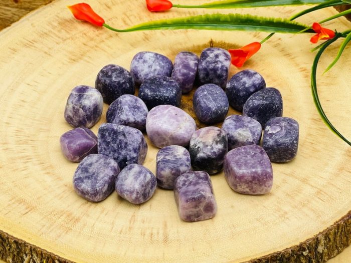 Lepidolite Tumbled Stones | Pocket Polished Gemstones | Lepidolite Healing Tumbled Crystals | Chakra Tumbled Rocks | Reiki Stone