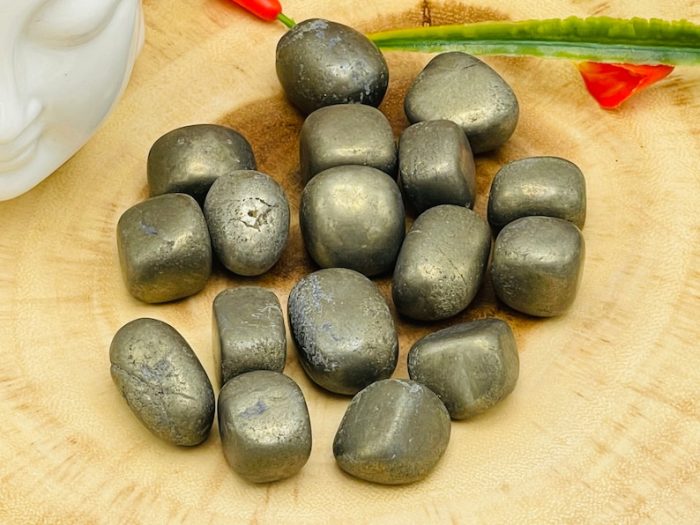 Golden Pyrite Tumbled Stones | Fools Gold Pocket Polished Gemstones | Healing Tumbled Crystals | Chakra Tumbled Rocks | Reiki Stone