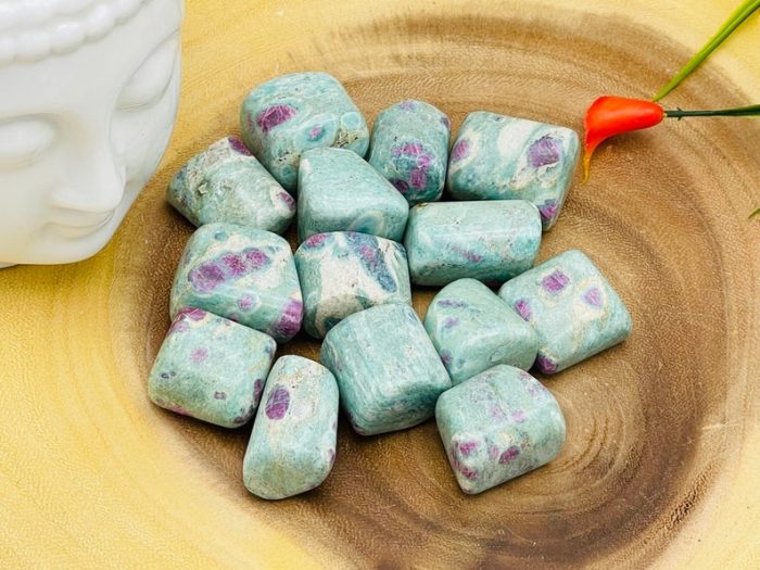 Ruby Fuchsite Tumbled Stones | Pocket Polished Gemstones | Ruby in Fuchsite Healing Tumbled Crystals | Chakra Tumbled Rocks | Reiki Stone