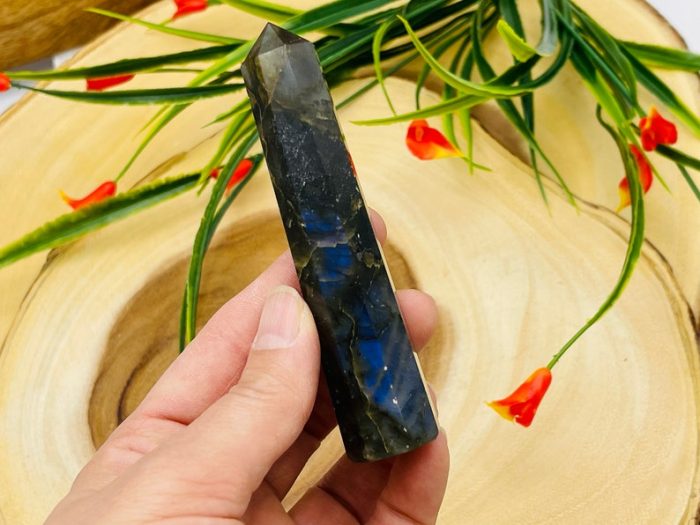 Labradorite Obelisk | Labradorite Tower | Labradorite Crystal Point | Reiki Tool | Healing Crystal | Stress Reliever Crystal Tower | 4" - 5"