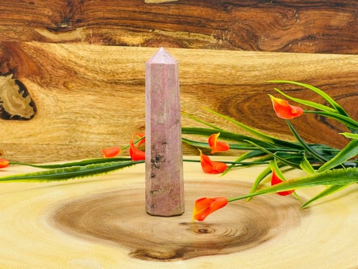 Rhodonite Obelisk | Rhodonite Tower | Rhodonite Crystal Point | Reiki Tool | Healing Crystal | Stress Reliever | Crystal Tower | 4"