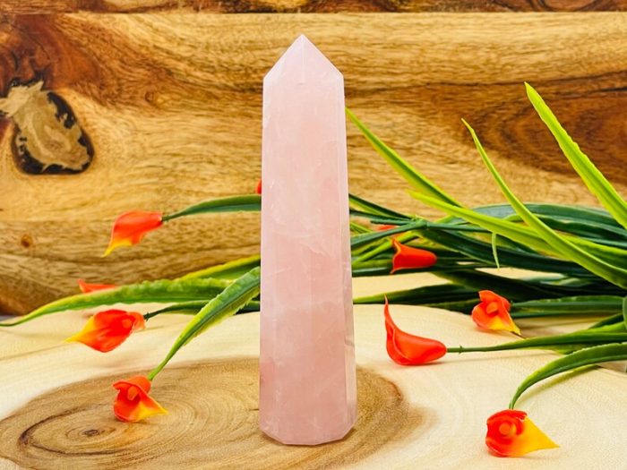 Rose Quartz Obelisk | Rose Quartz Tower | Rose Quartz Crystal Point | Reiki Tool | Healing Crystal | Stress Reliever | Crystal Tower | 4"